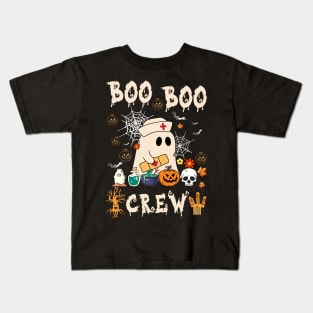 Halloween Ghost Nurse Boo Crew Kids T-Shirt